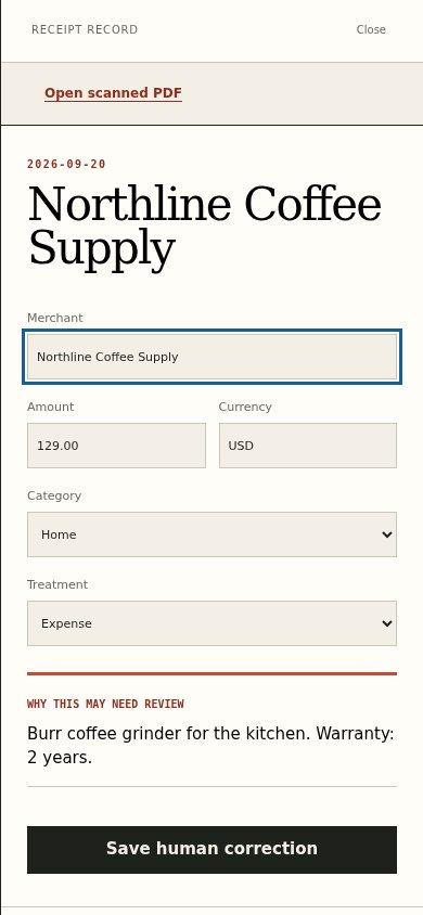 The same synthetic grinder purchase opened in the mobile purchase-detail view.