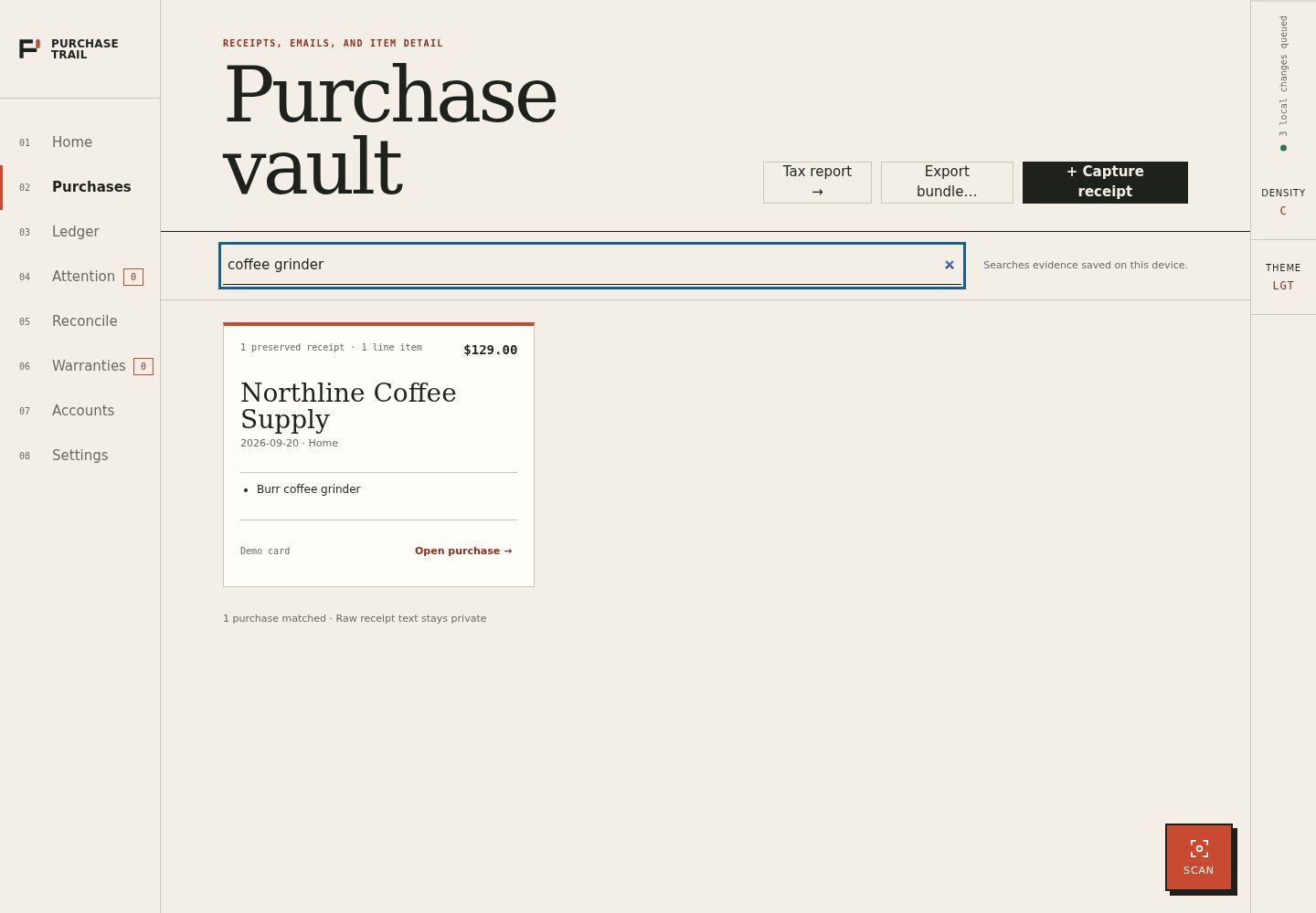 Purchase Vault finds a $129 burr coffee grinder from Northline Coffee Supply.
